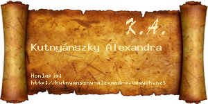 Kutnyánszky Alexandra névjegykártya