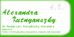 alexandra kutnyanszky business card